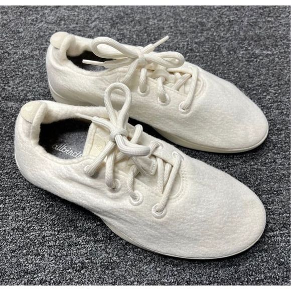 Allbirds Womens White Wool Runners Lace Up Low Top Sneaker Shoes Size 8 - Picture 2 of 7